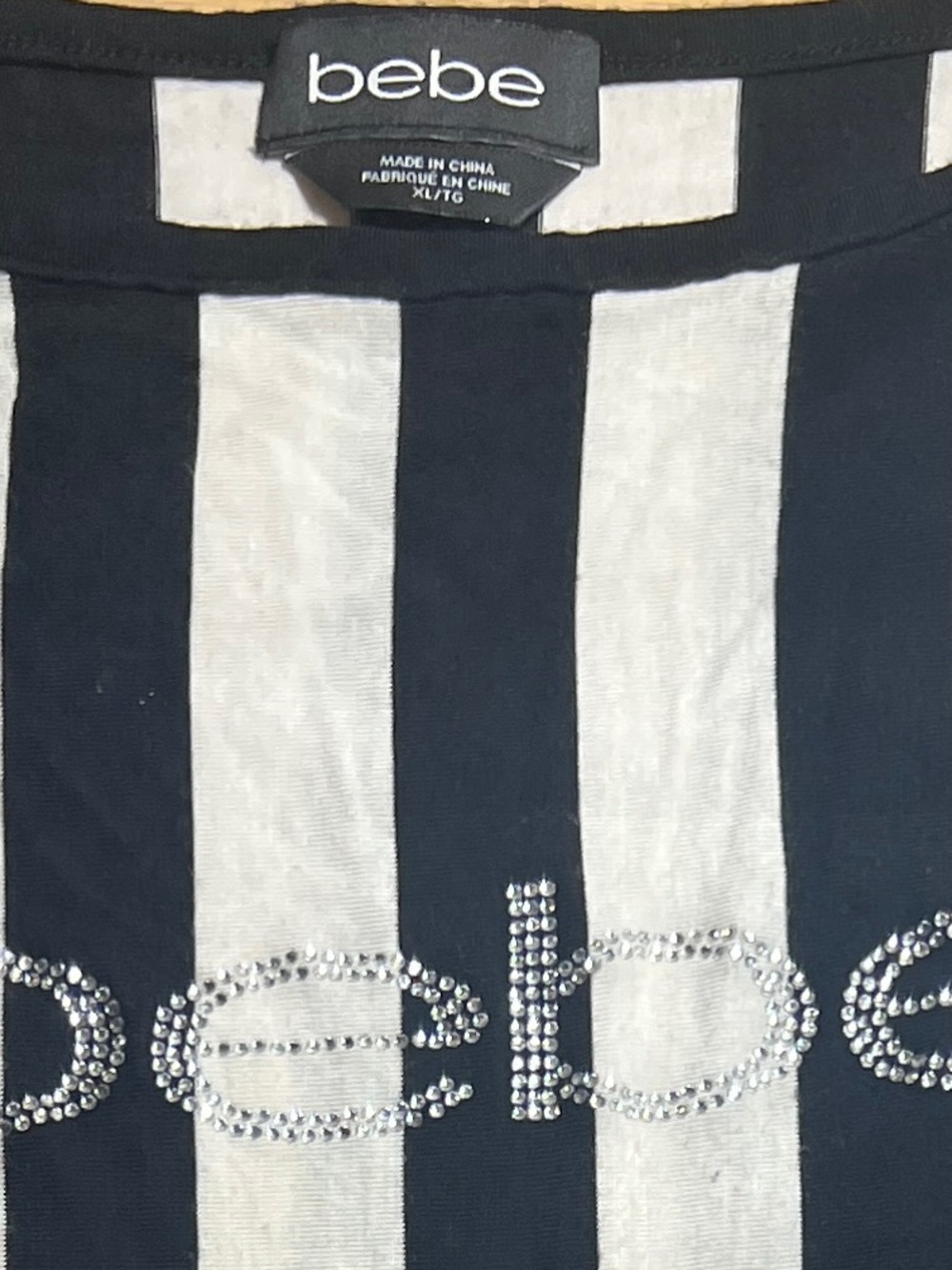 Rare XL bebe archival Y2K rhinestone longline top - Picture 4 of 8